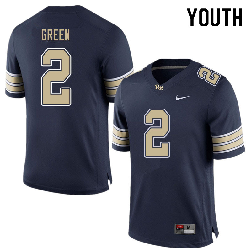 Youth #2 David Green Pitt Panthers College Football Jerseys Sale-Blue